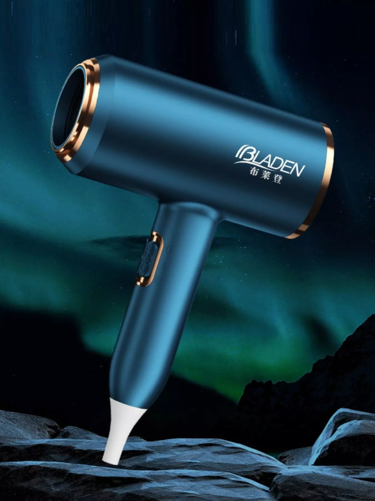 Hair dryer in peacock blue