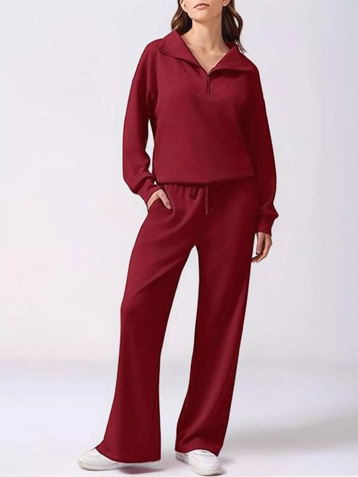 Quarter Zip Top and Pants Set, view 10
