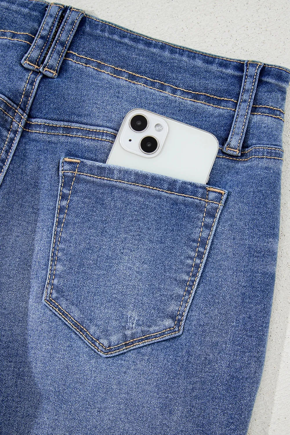High Waisted Vintage Wash Wide Leg Jeans, view 22