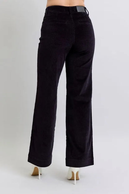 Judy Blue Full Size High Waist Corduroy Trouser Wide Plus Size - Fashorio