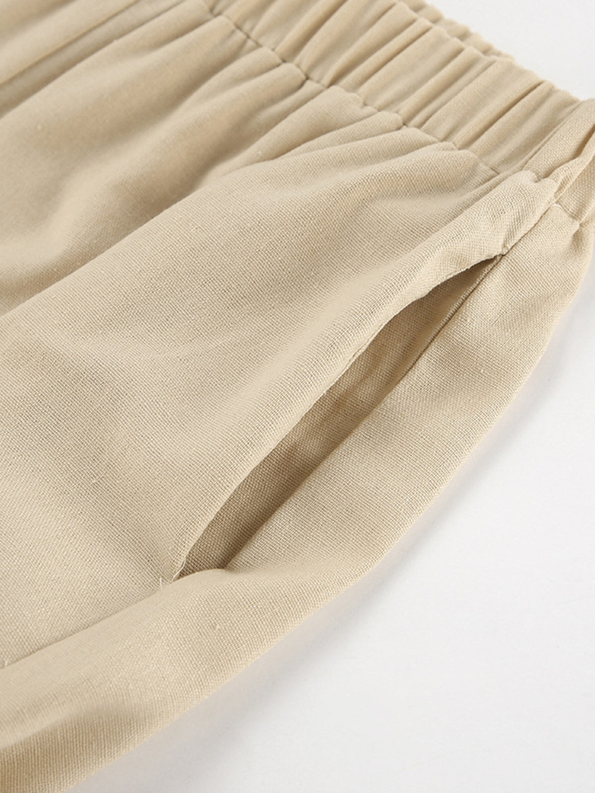 Cotton hemp two piece set fabric detail