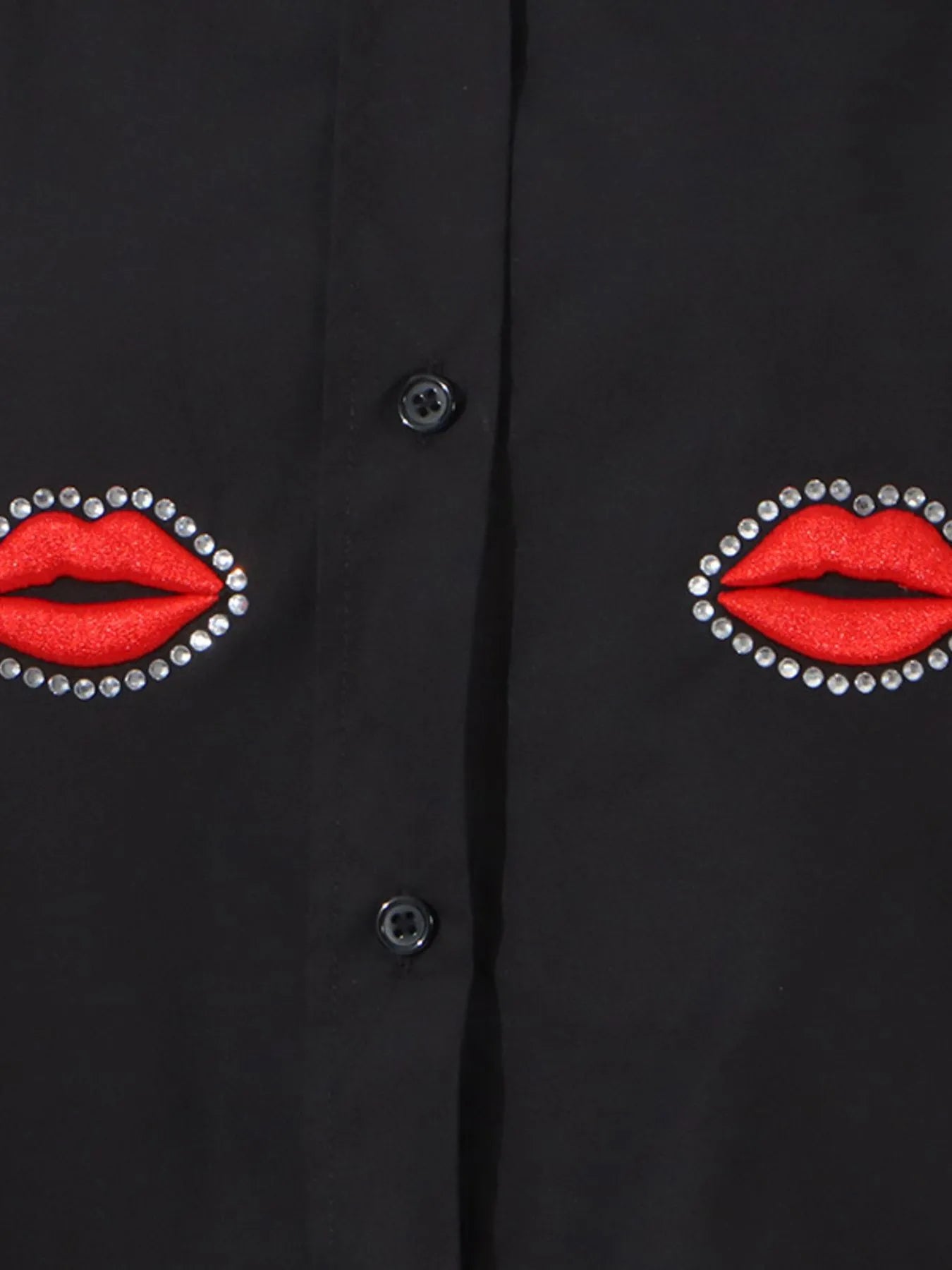 Lips Button Up Long Sleeve Shirt - Fashorio