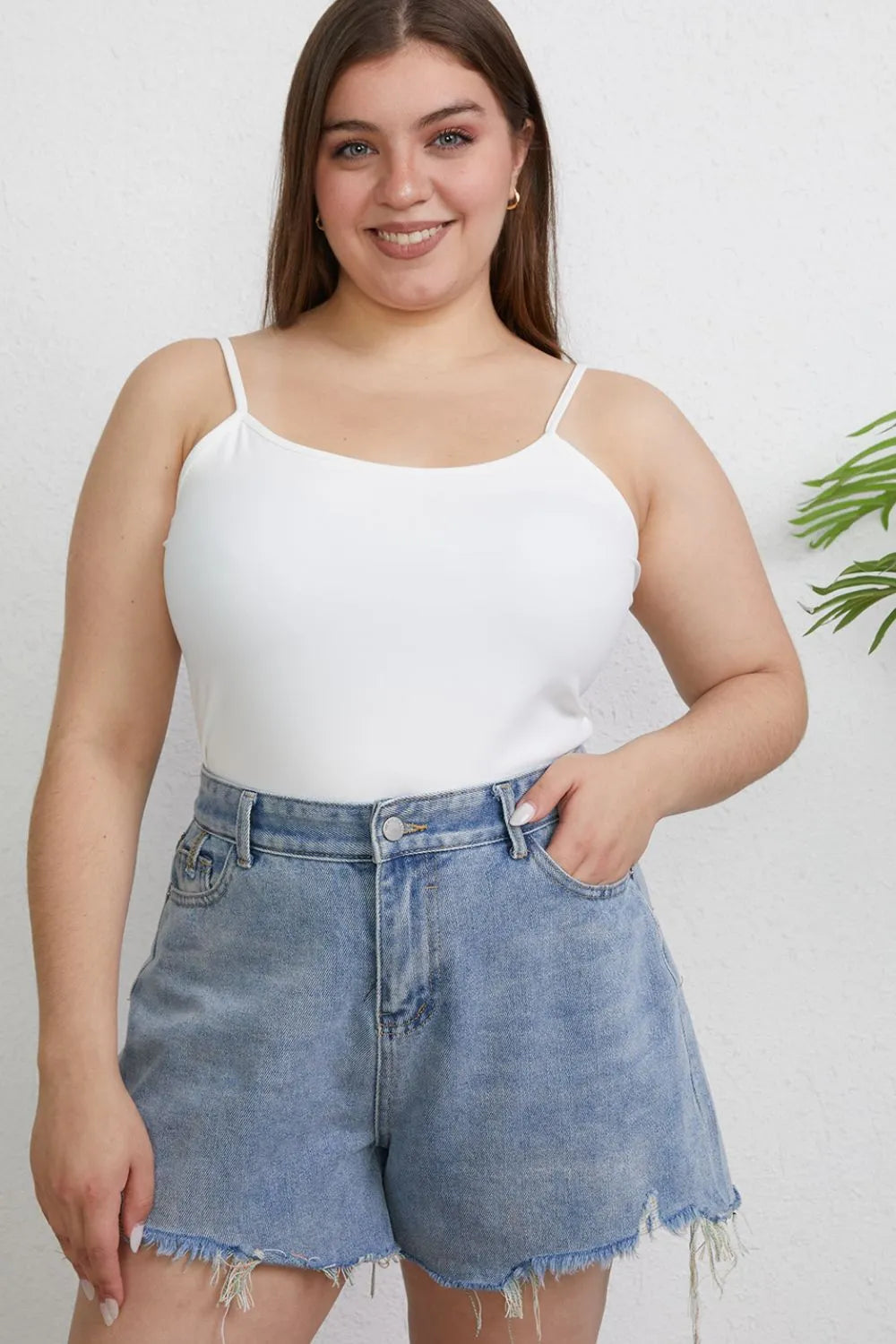 Back view of the round neck sleeveless cami