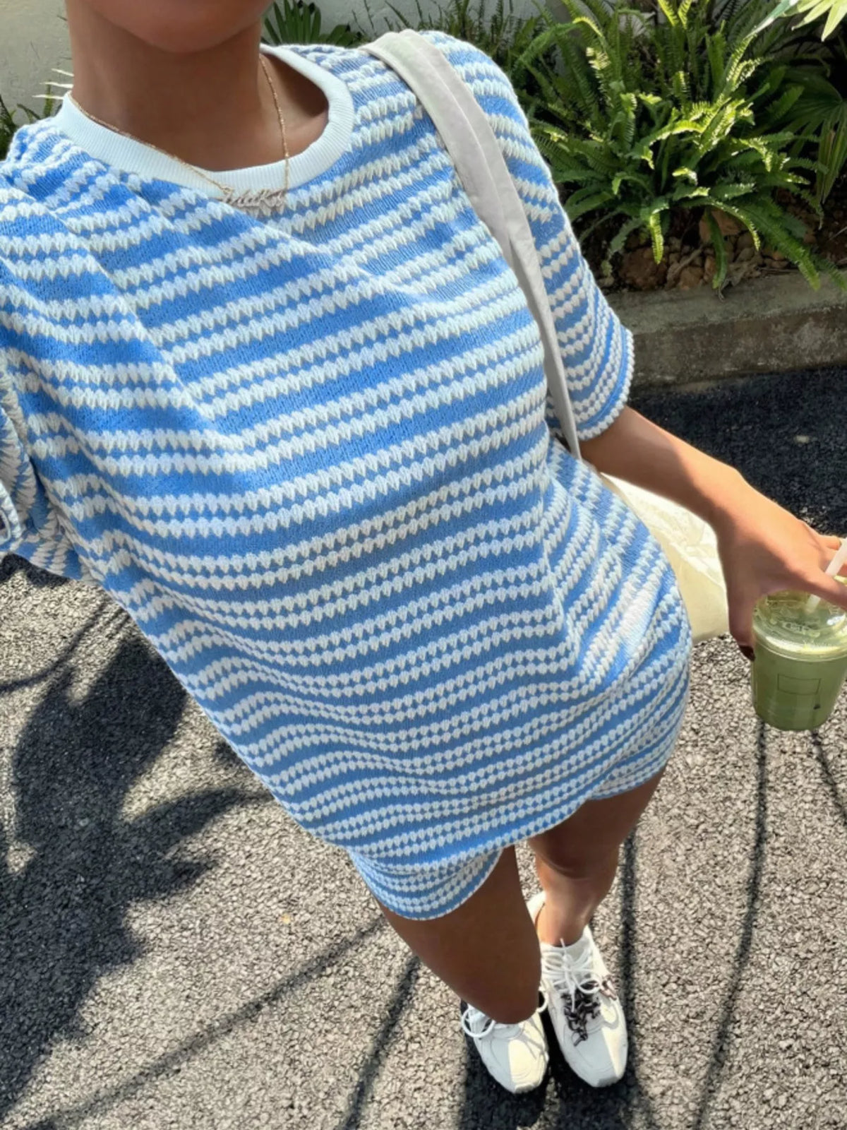 Striped Short Sleeve Top and Shorts Set, view 12