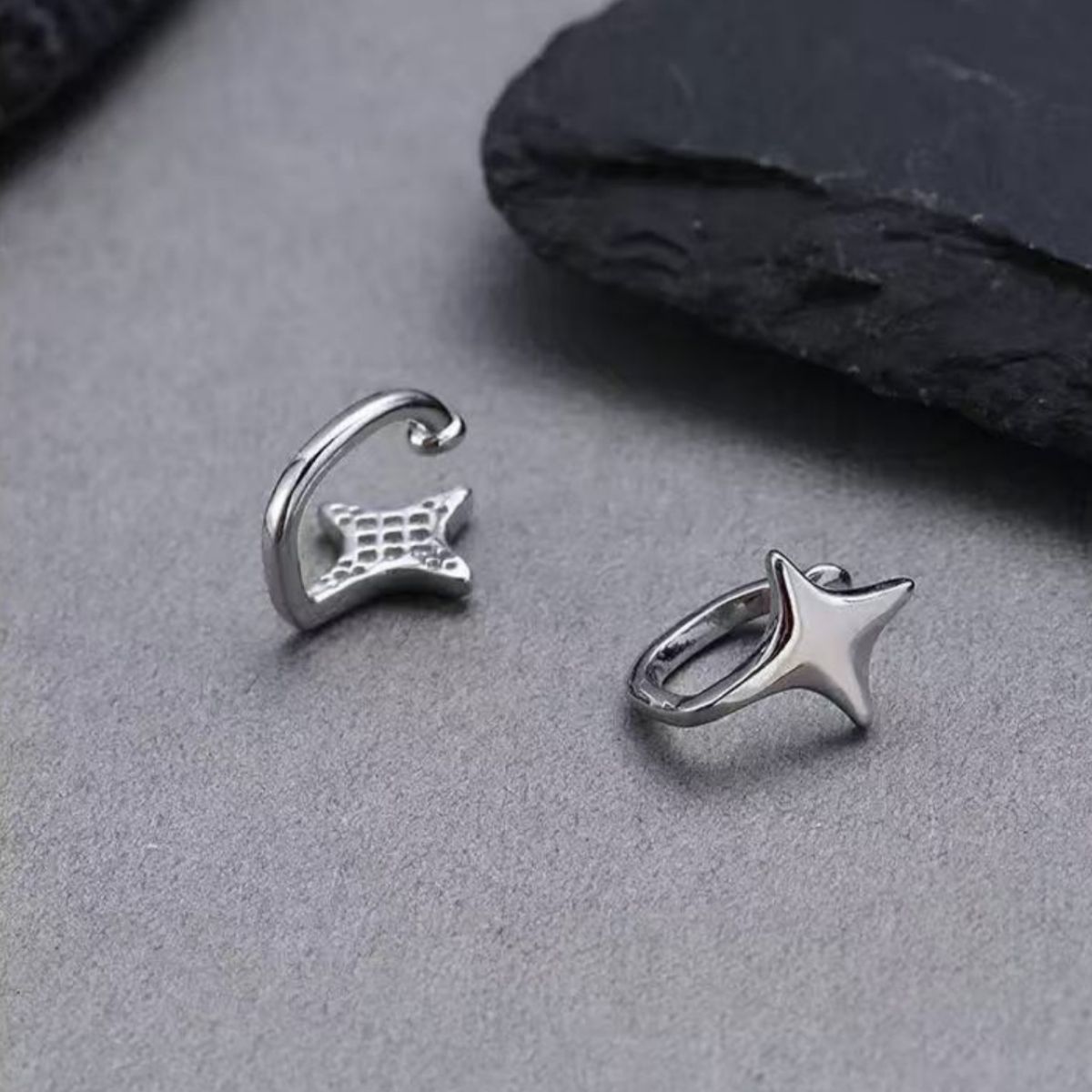 Star cuff earring close up of the star shape