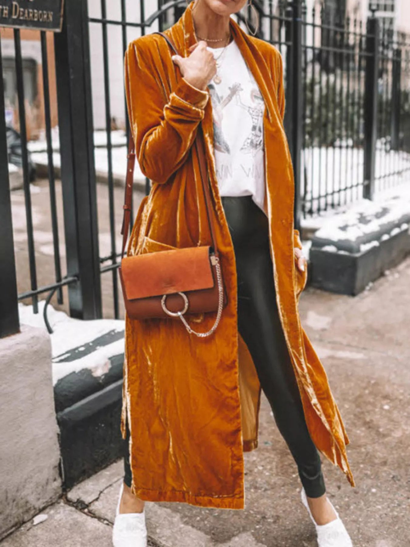 Open Front Long Sleeve Longline Cardigan - Fashorio