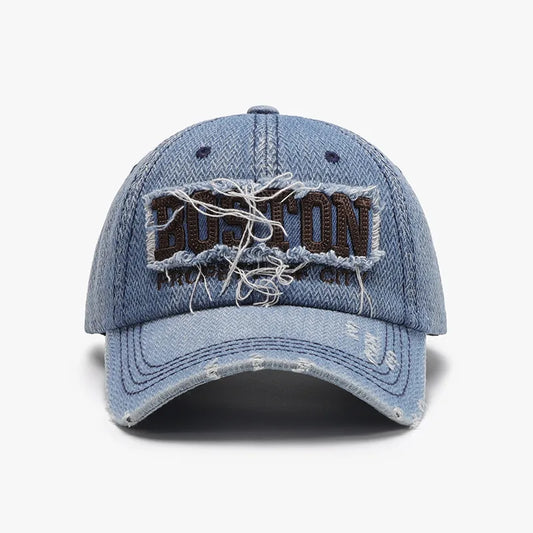 Letter Adjustable Cotton Baseball Cap Medium One Size - Fashorio