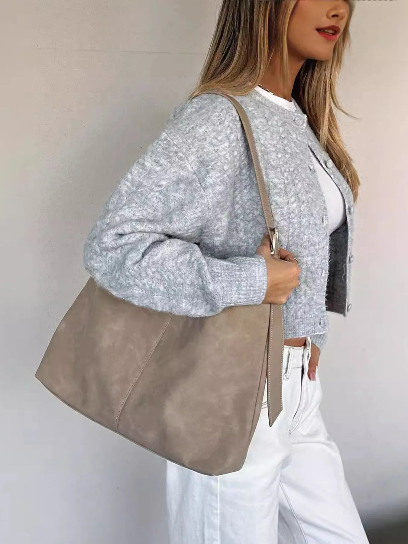 Cable Knit Button-Up Cardigan - Fashorio