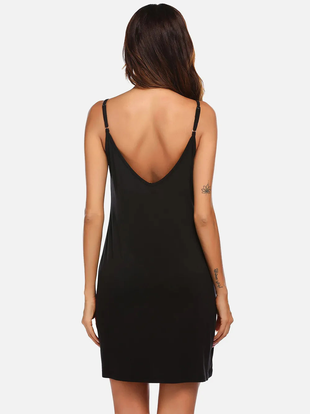 Scoop Neck Spaghetti Strap Lounge Dress - Fashorio