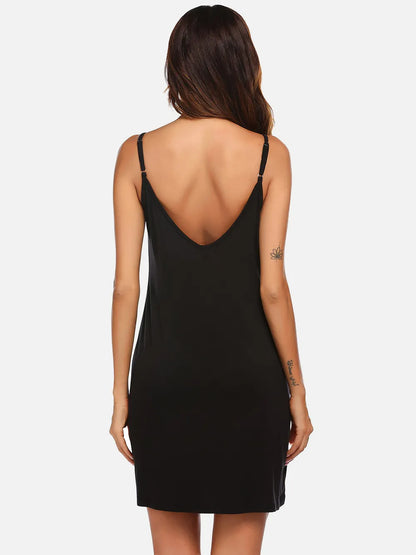 Scoop Neck Spaghetti Strap Lounge Dress - Fashorio