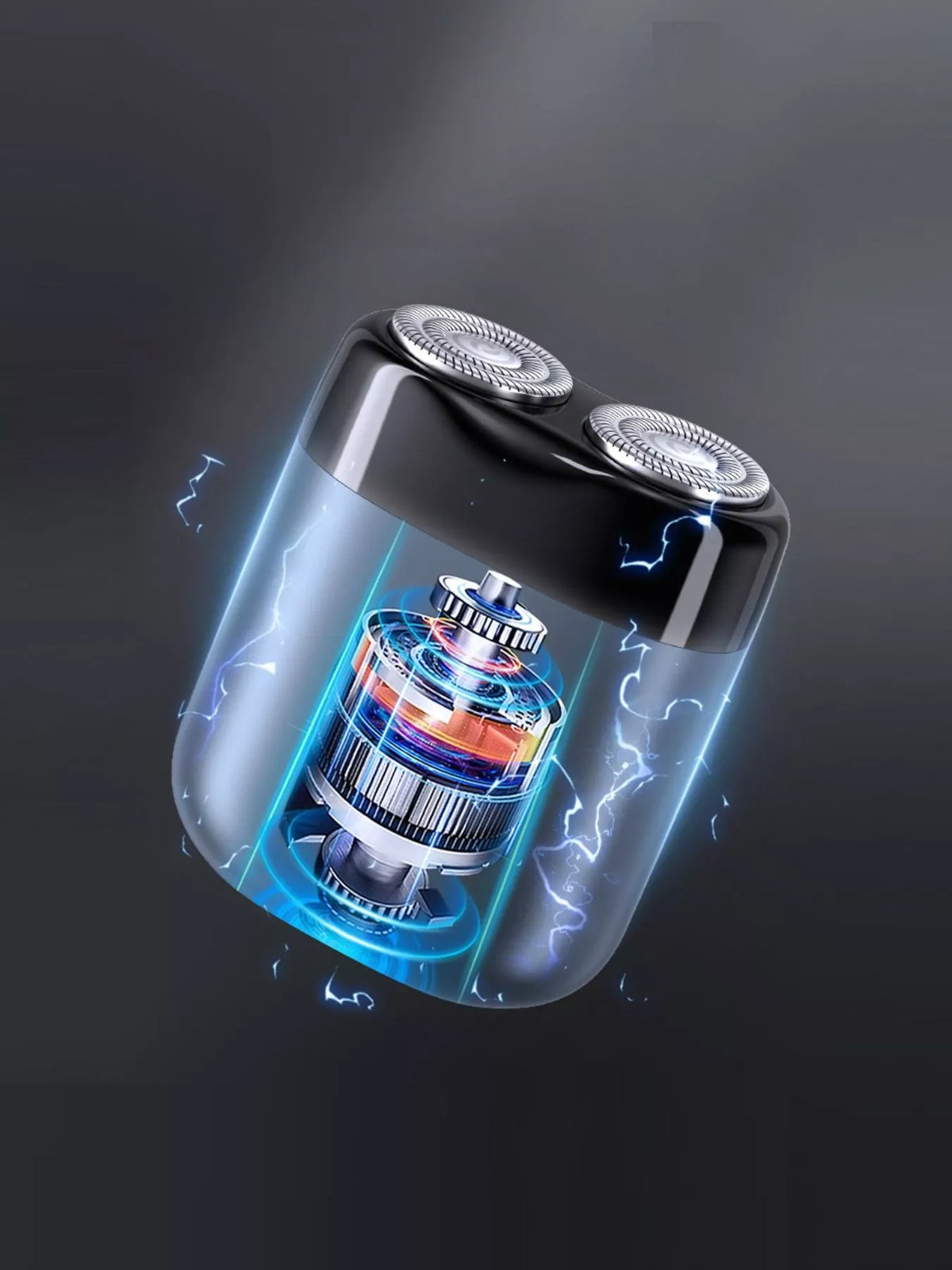 Mini shaver charging port view