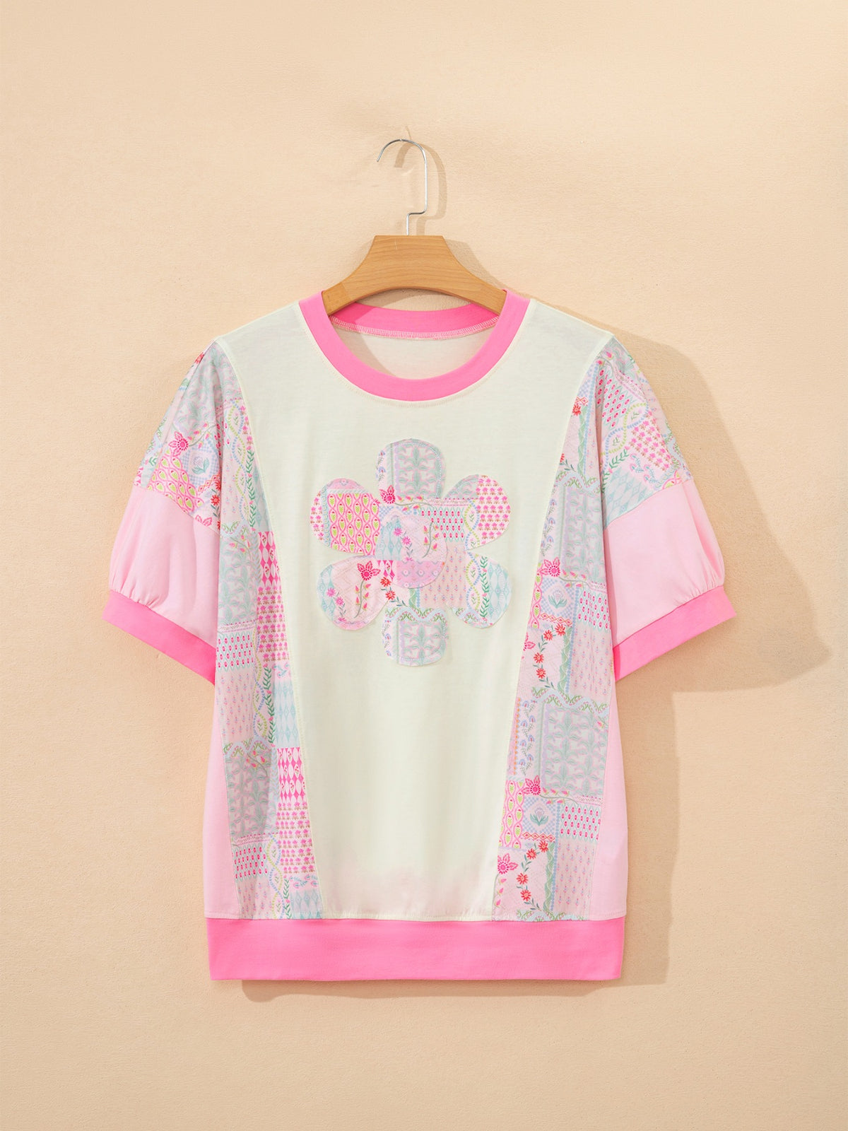 Back view of the floral patchwork top