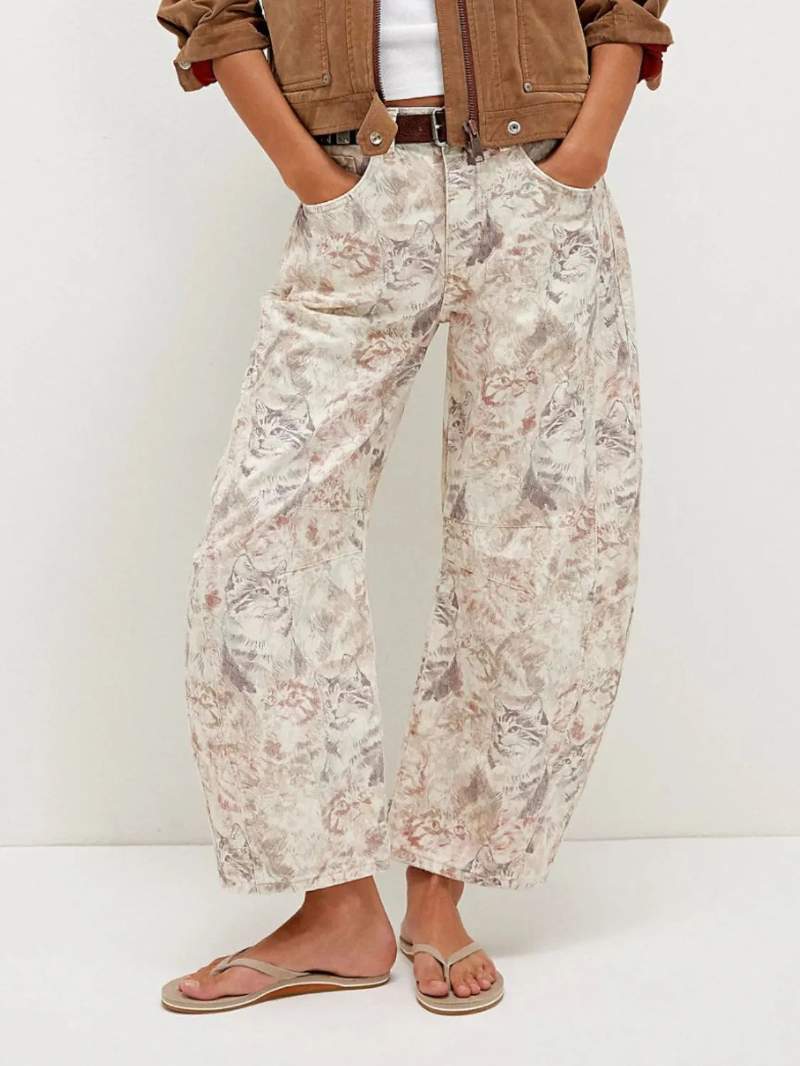 Printed Wide Leg Jeans, view 11