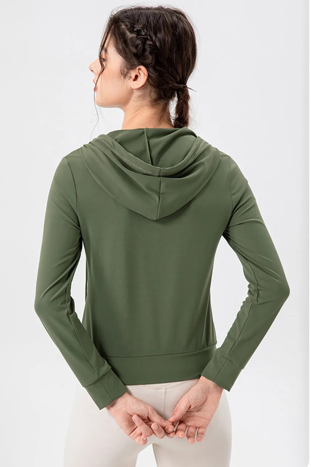 Hooded jacket in brown