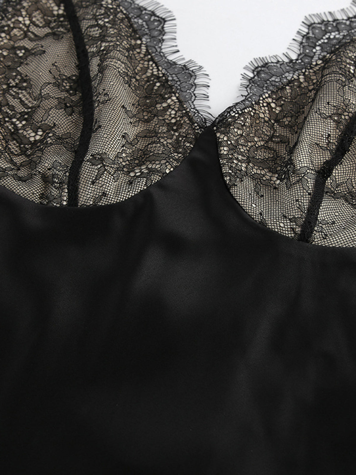 Adjustable strap slip dress detail close up