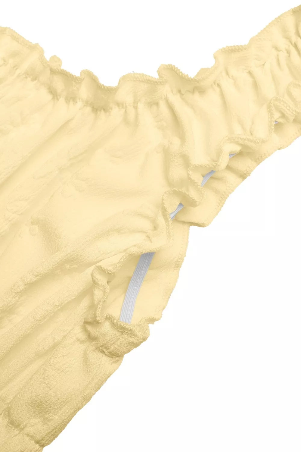 Pastel yellow square neck sleeveless maxi dress back detail view