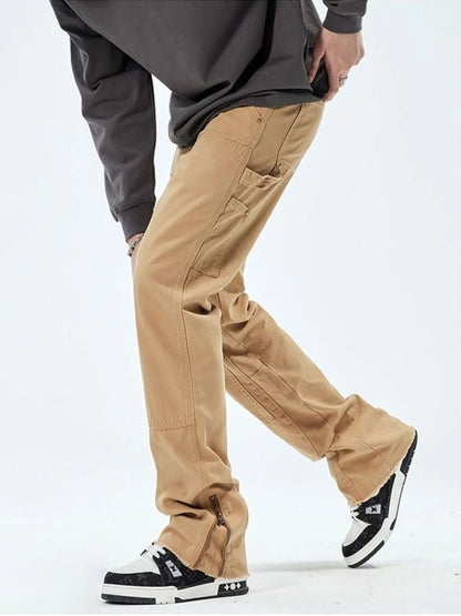 Men's Wide Leg Jeans Khaki - Fashorio