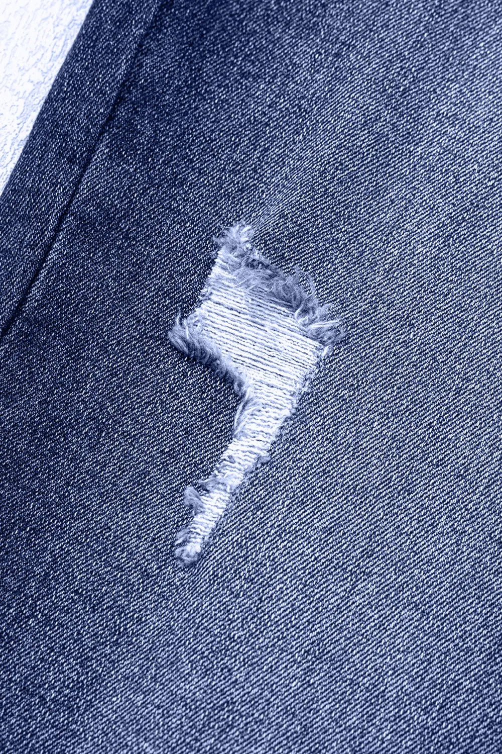 Folded Cuff Distressed Straight Jeans, view 10