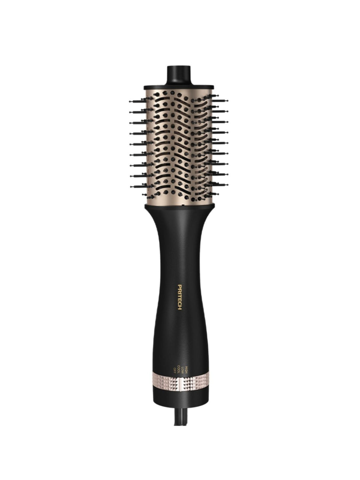 Hot air brush shown in hand