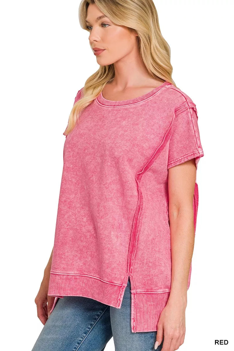 Oversized crew neck top back view