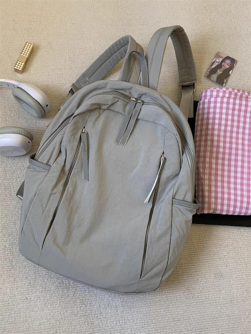 Casual lightweight nylon backpack front view