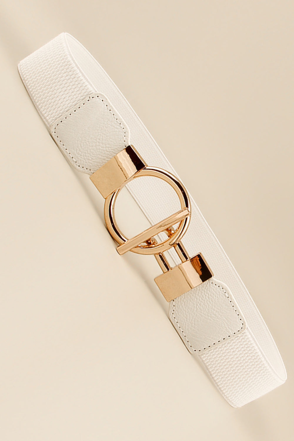 Circle Shape Buckle Zinc Alloy Buckle PU Leather Belt - Fashorio