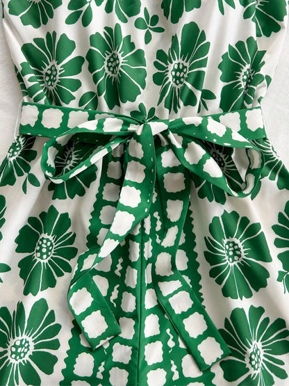 Printed Tube Tie Waist Romper - Fashorio