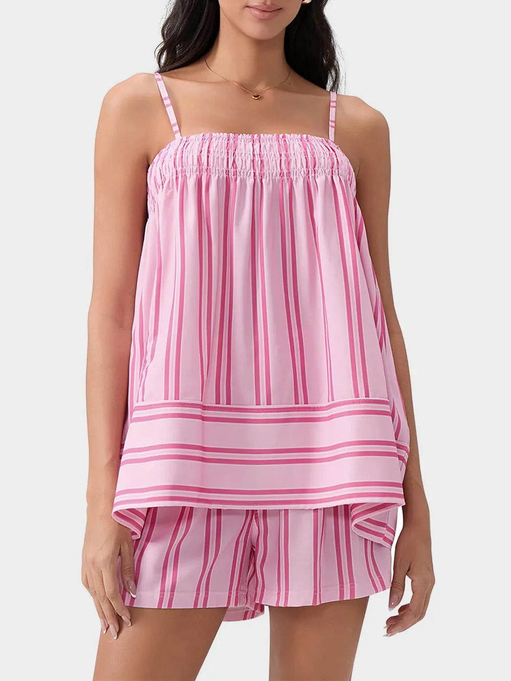 Smocked Square Neck Cami and Shorts Set, view 7