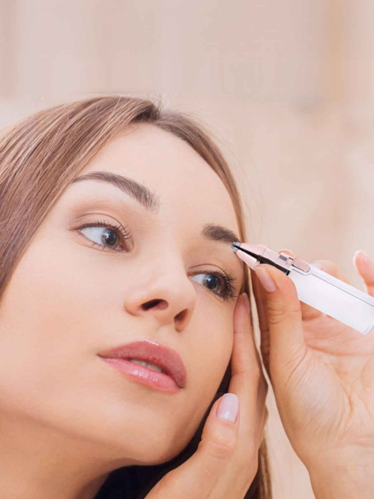 Portable brow shaper on surface