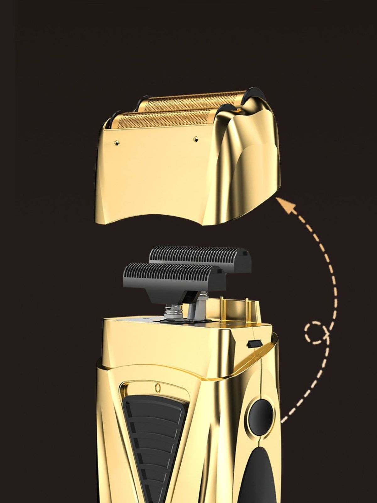 Gold shaver held in hand