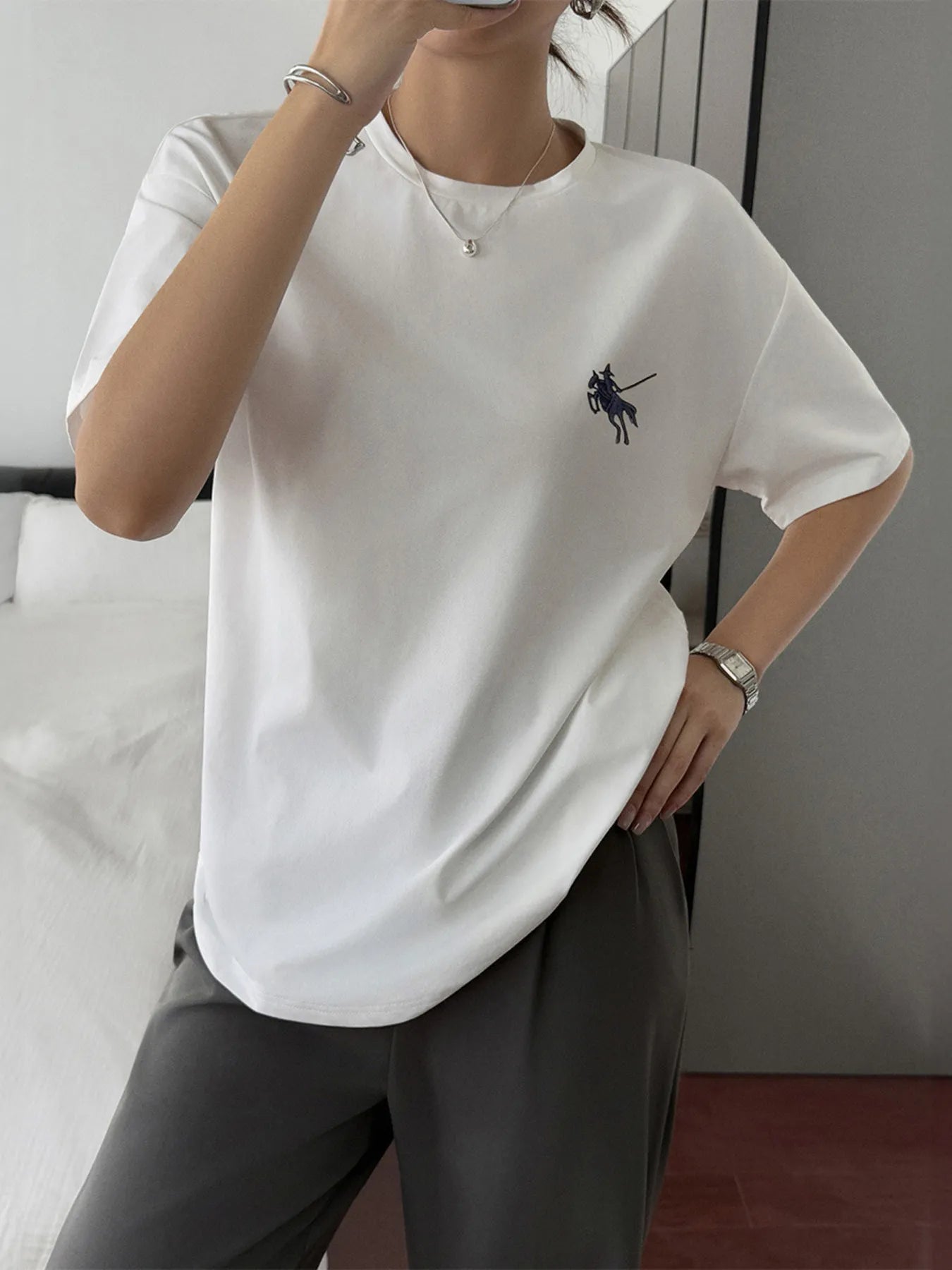 Round Neck Short Sleeve T-Shirt - Fashorio
