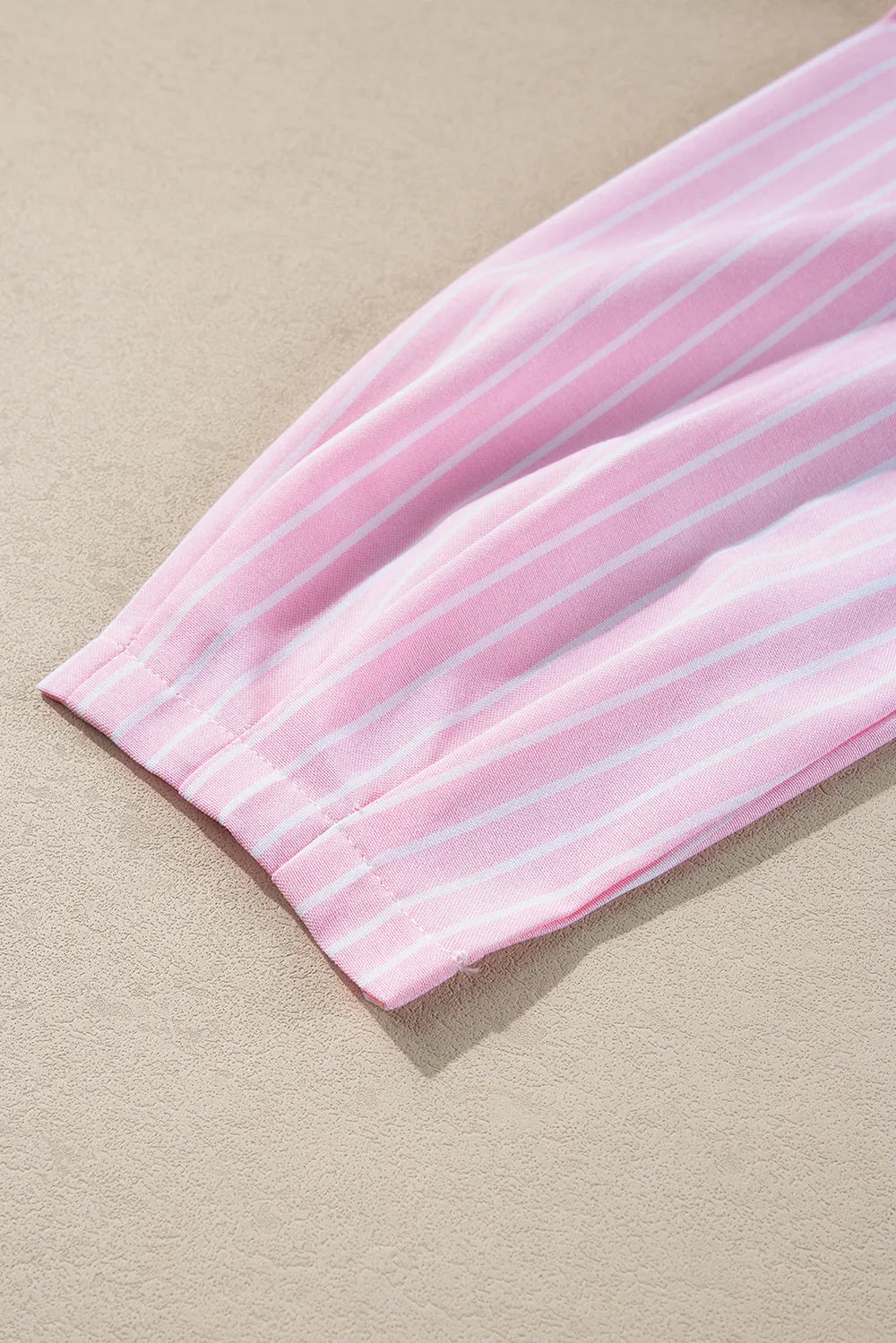 Striped blouse neckline detail