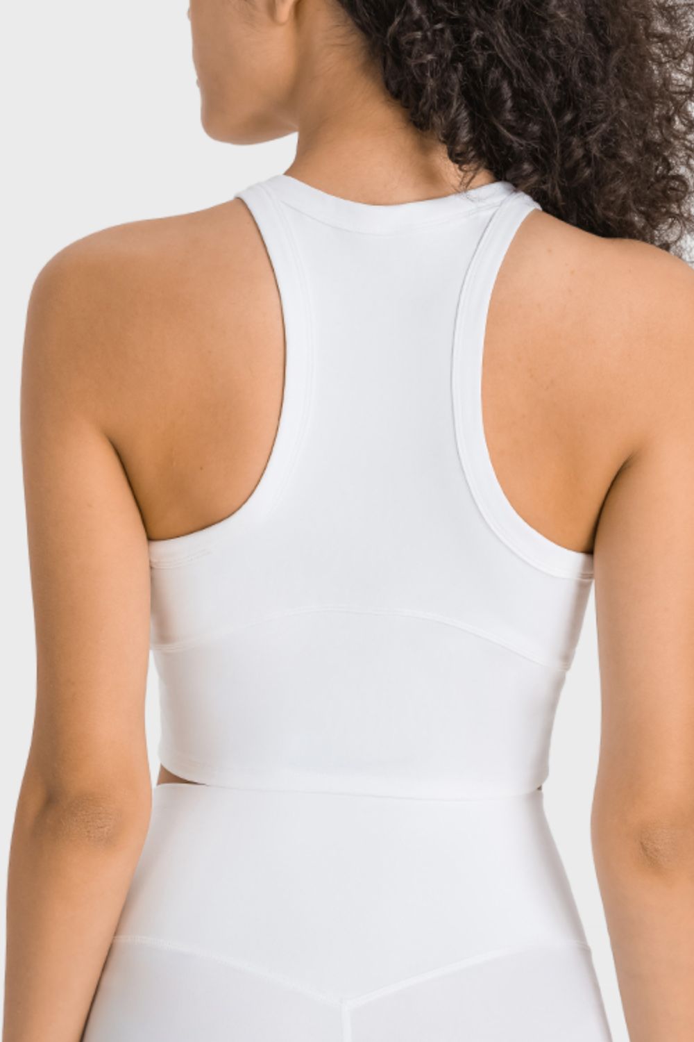 Racerback Cropped Sports Tank styled look