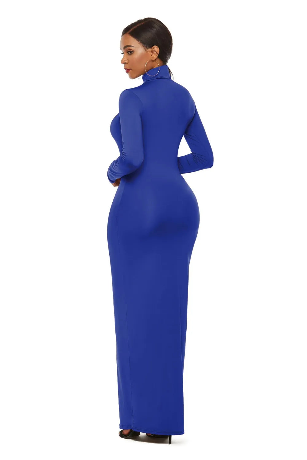 Mock neck long sleeve maxi dress final view