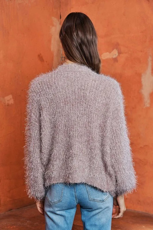 ADORA Fuzzy Sweater Cardigan - Fashorio