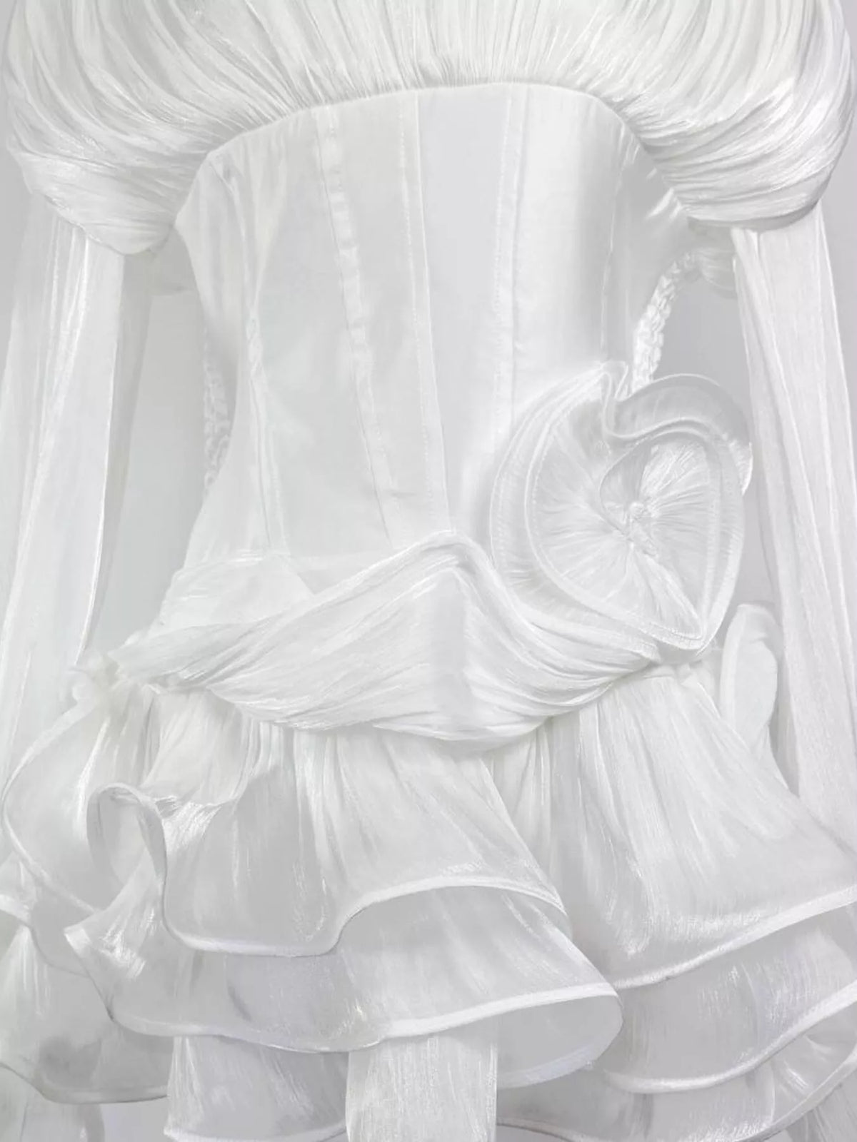 Long sleeve ruffled dress skirt view