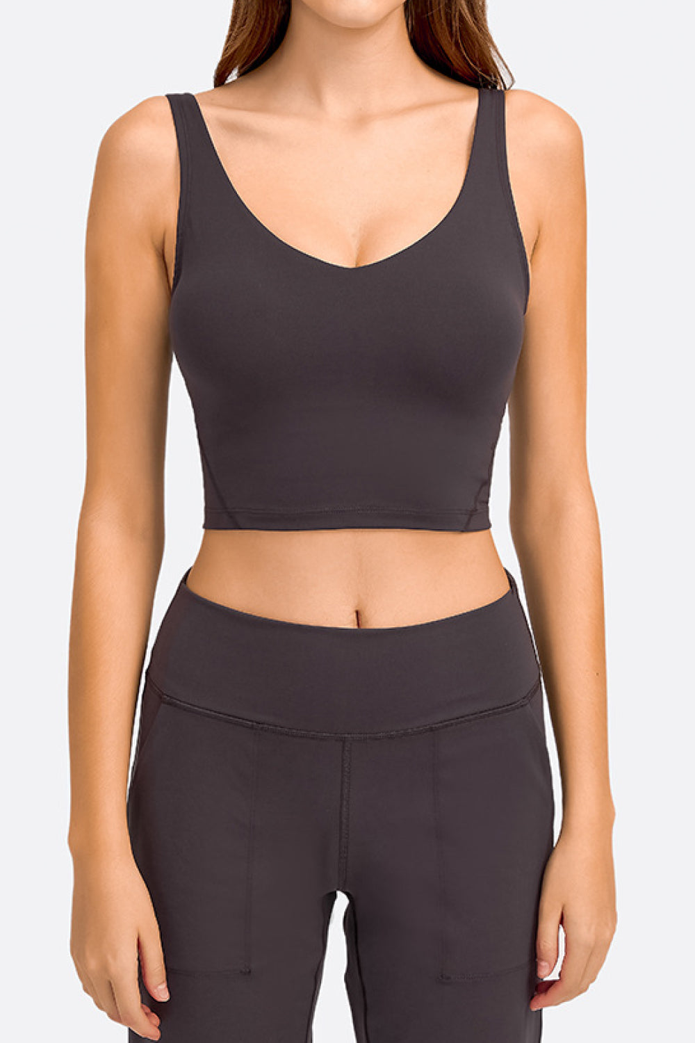 Millennia Deep V-Neck Crop Sports Bra - Fashorio