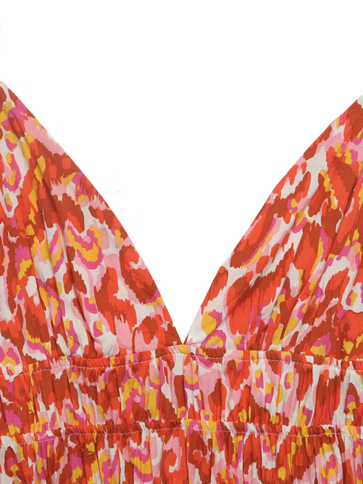 Orange smocked maxi dress back view