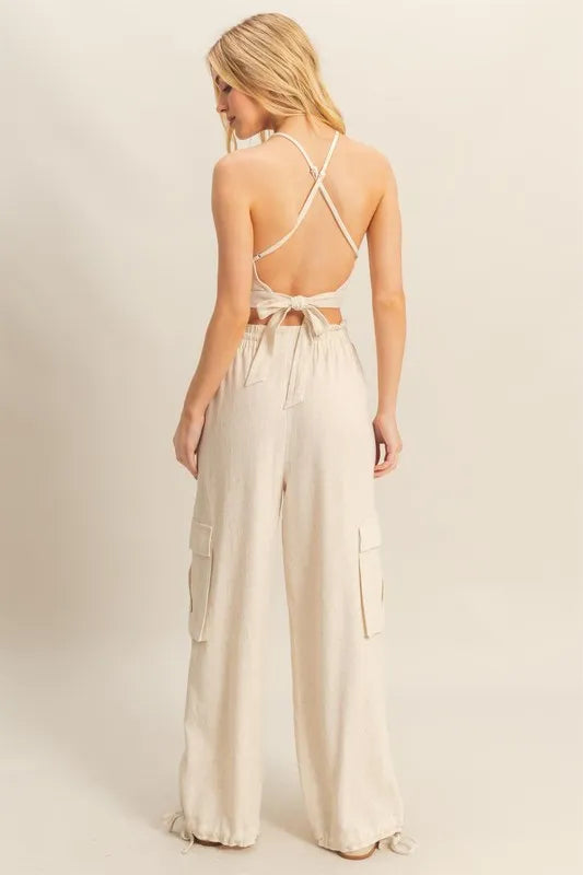 HYFVE Crop Top and Cargo Pants Set - Fashorio