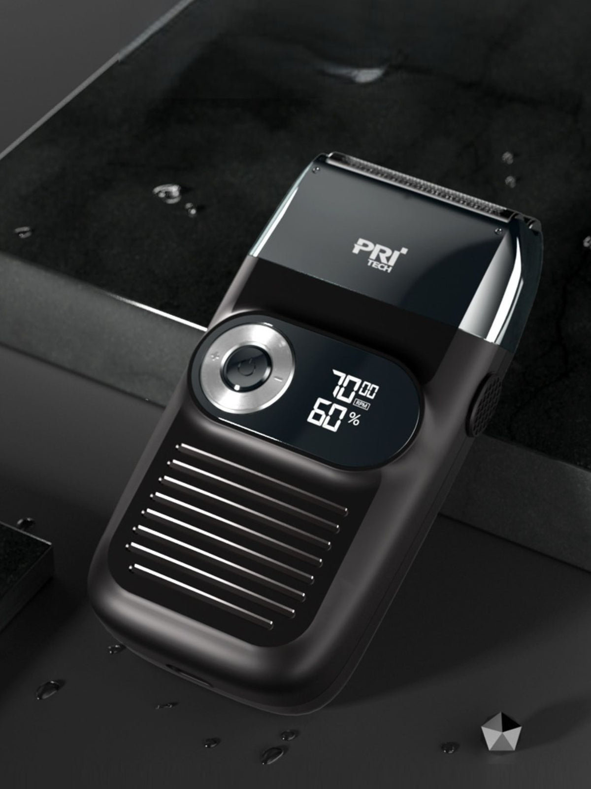 Black rechargeable hair clipper front view