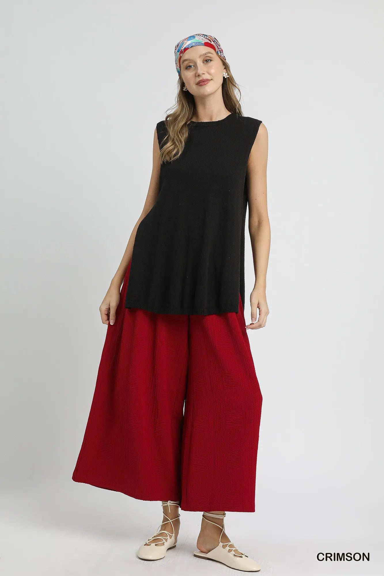 Umgee Elastic Waist Wide Leg Pants - Fashorio