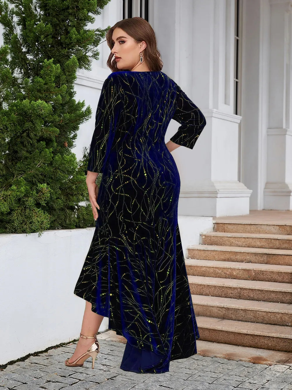 High low dress in black front view