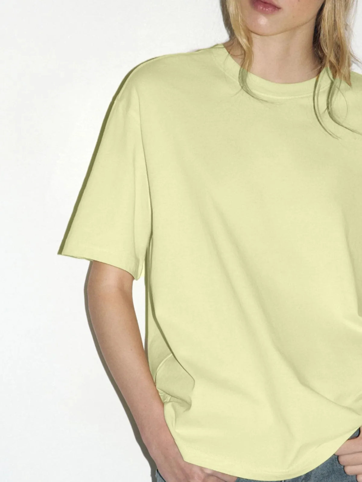 back view of the relaxed short sleeve top