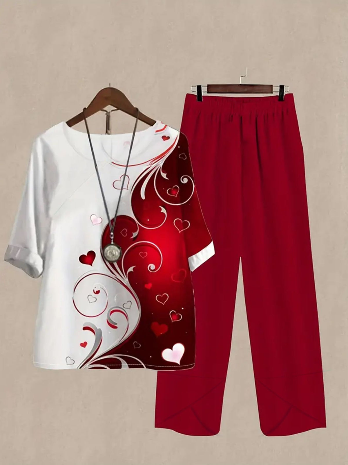 Printed half sleeve coordinated outfit