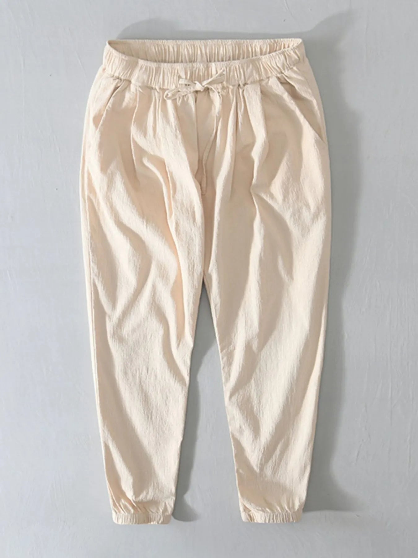 Men's Plus Size Casual Drawstring Joggers Apricot - Fashorio