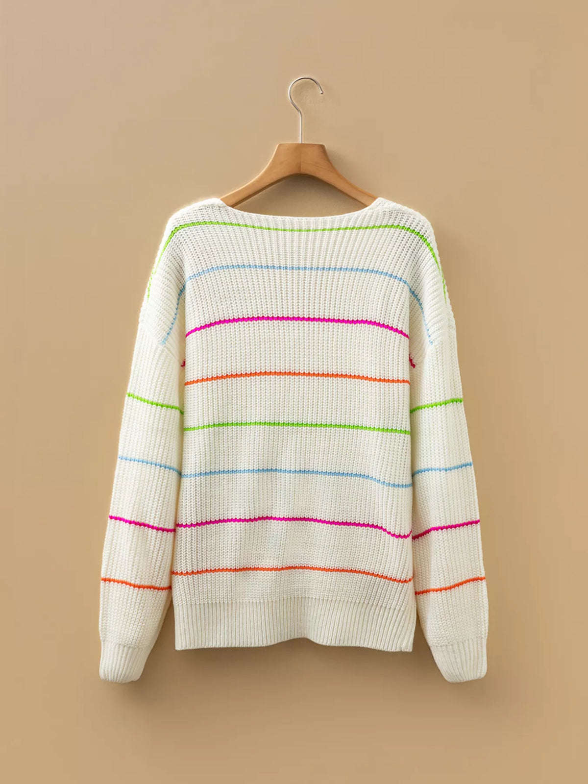 striped sweater knit detail