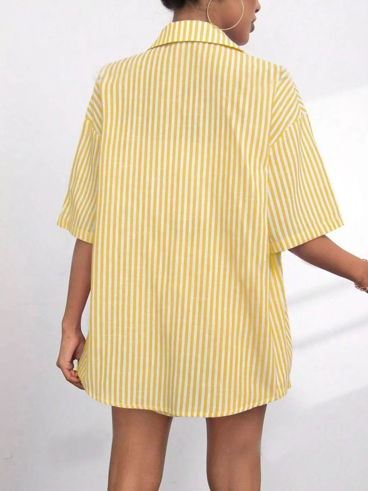 Striped shirt and shorts set overview