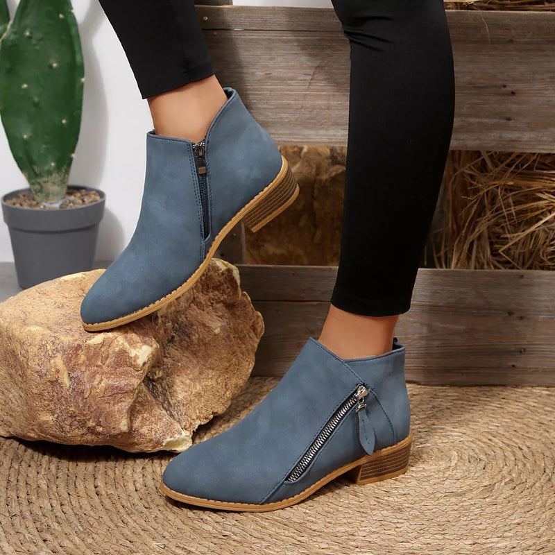 Block Heel Ankle Boots front view