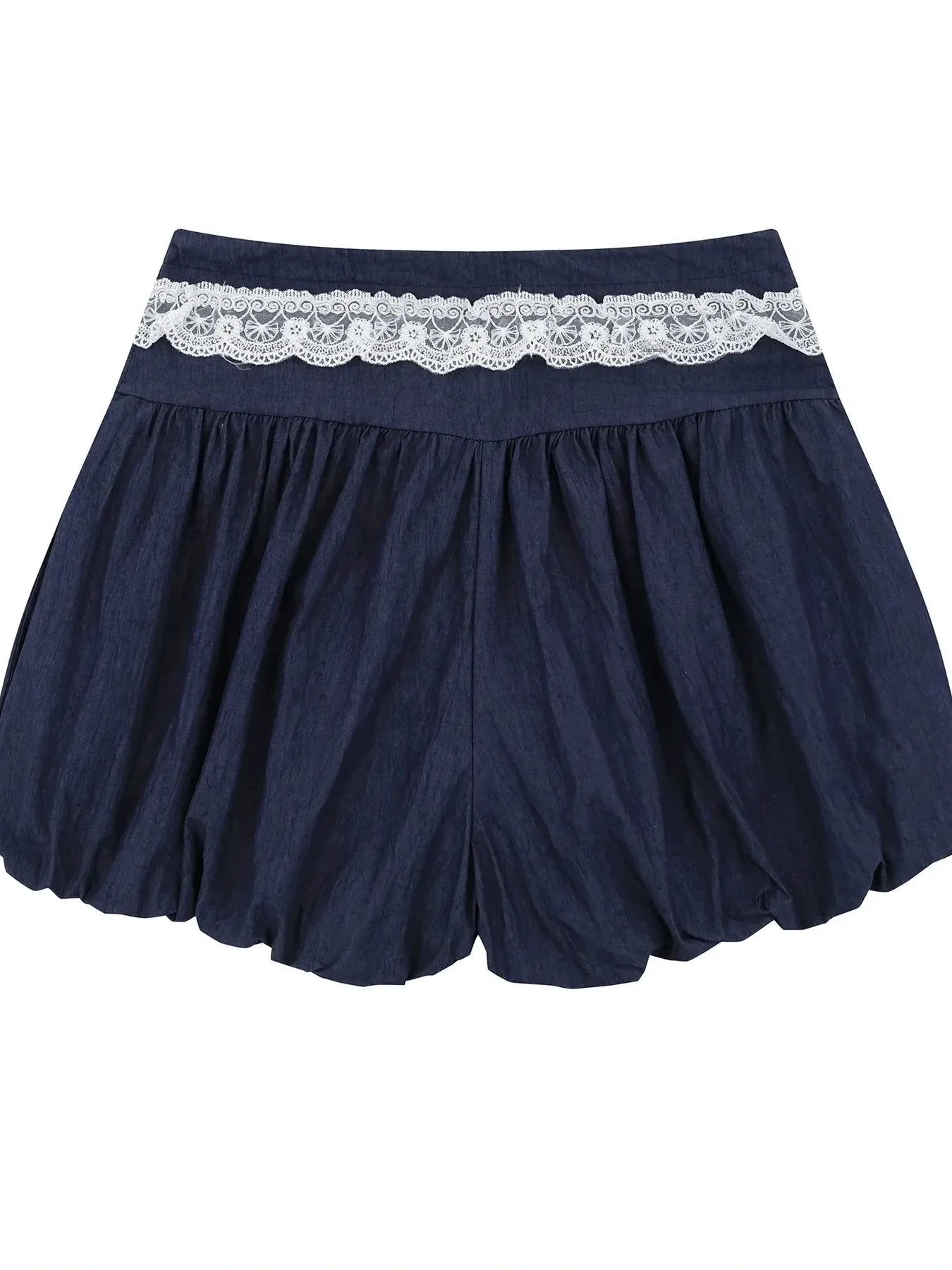 Lace Trim Shorts with Drawstring - Fashorio