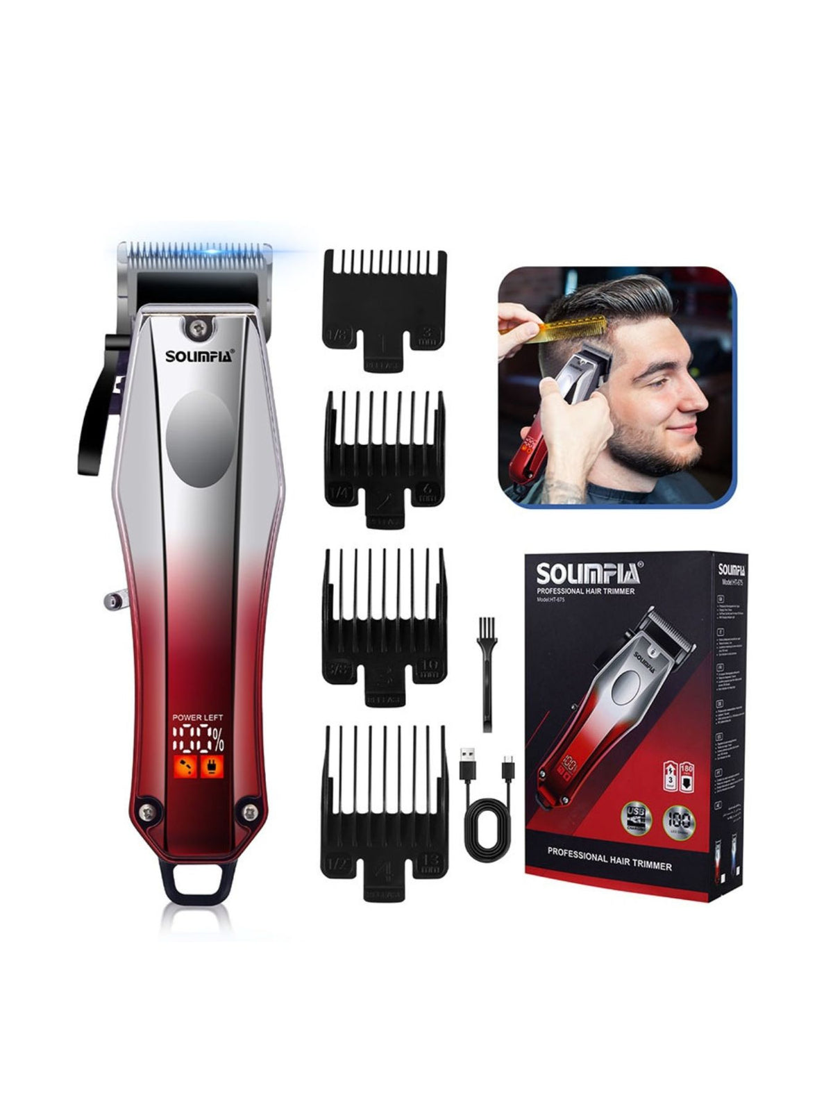 Rechargeable hair clipper charging detail